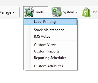 IMS Tools menu